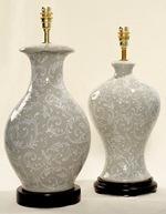 ALEXANDERS 35 CM� TAUPE ARABESQUE THICK BASKET LAMP